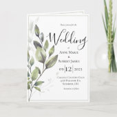 Invitation Mariage Eucalyptus de verdure rustique (Devant)