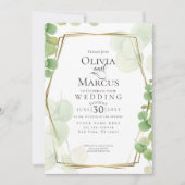 Invitation MARIAGE | Eucalyptus du printemps moderne (Devant)