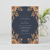 Invitation Mariage Eucalyptus Endimanché au Feuillage Doré de (Debout devant)
