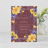 Invitation Mariage Eucalyptus Feuillage Améthyste Ocre (Debout devant)