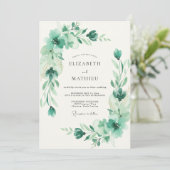 Invitation Mariage Eucalyptus Feuillage Céladon Mousse de Mer (Debout devant)