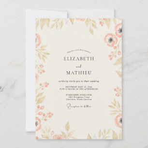 Invitation Mariage Eucalyptus Feuillage Or Champagne