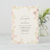 Invitation Mariage Eucalyptus Feuillage Or Champagne (Debout devant)