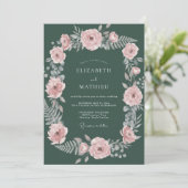Invitation Mariage Eucalyptus Feuillage Rouge Forestier (Debout devant)