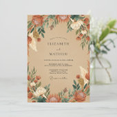 Invitation Mariage Eucalyptus Feuillage Rouille Ocre (Debout devant)
