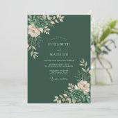 Invitation Mariage Eucalyptus Feuillage Succulent de Forêt (Debout devant)