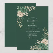 Invitation Mariage Eucalyptus Feuillage Succulent de Forêt (Devant / Derrière)