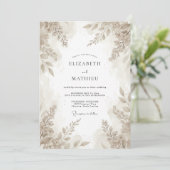 Invitation Mariage Eucalyptus Feuillage Taupe (Debout devant)