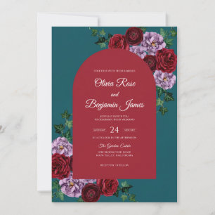 Invitation Mariage Eucalyptus Fleur de Teal Marron