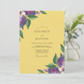 Invitation Mariage Eucalyptus Fruit Jaune Prune (Debout devant)