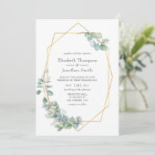 Invitation Mariage Eucalyptus géométrique de la taille d'arge (Debout devant)