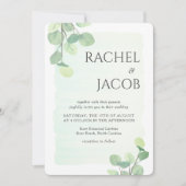 Invitation Mariage Eucalyptus Green Watercolor (Devant)