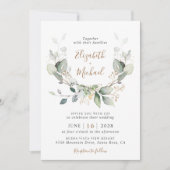 Invitation Mariage Eucalyptus Green Watercolor (Devant)