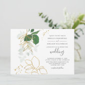 Invitation Mariage Eucalyptus Green Watercolor (Debout devant)