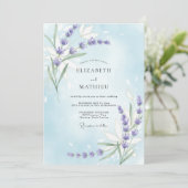 Invitation Mariage Eucalyptus Lilas Pervenche (Debout devant)