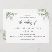 Invitation Mariage Eucalyptus moderne (Devant / Derrière)