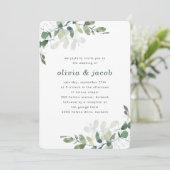 Invitation Mariage Eucalyptus moderne (Debout devant)