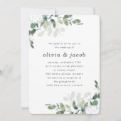 Invitation Mariage Eucalyptus moderne (Devant)