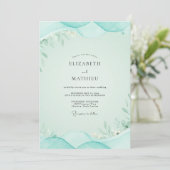 Invitation Mariage Eucalyptus Mousse de Mer (Debout devant)