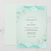 Invitation Mariage Eucalyptus Mousse de Mer (Devant / Derrière)