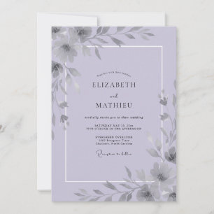 Invitation Mariage Eucalyptus Muté au Feuillage Lilas Argenté
