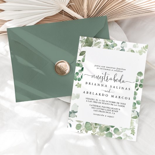 Invitation Mariage Eucalyptus Nuestra Boda