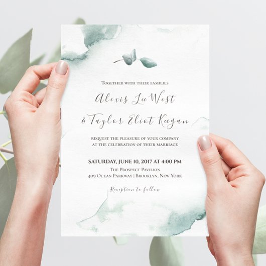Invitation Mariage Eucalyptus rafraîchissant l'aquarelle