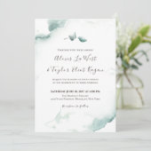 Invitation Mariage Eucalyptus rafraîchissant l'aquarelle (Debout devant)