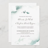 Invitation Mariage Eucalyptus rafraîchissant l'aquarelle (Devant / Derrière)