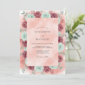 Invitation Mariage Eucalyptus Renoncule Teinte Mauve (Debout devant)