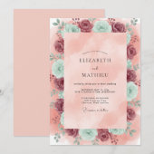 Invitation Mariage Eucalyptus Renoncule Teinte Mauve (Devant / Derrière)