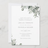 Invitation Mariage Eucalyptus simple et élégant (Devant)