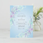 Invitation Mariage Eucalyptus Sprig Améthyste Pervenche (Debout devant)