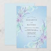 Invitation Mariage Eucalyptus Sprig Améthyste Pervenche (Devant / Derrière)