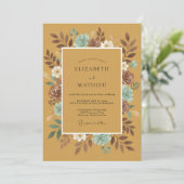 Invitation Mariage Eucalyptus Succulent Désert Moutarde (Debout devant)