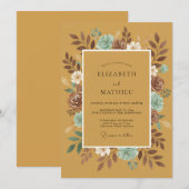 Invitation Mariage Eucalyptus Succulent Désert Moutarde (Devant / Derrière)