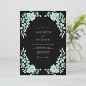 Invitation Mariage Eucalyptus Succulent Mousse de Mer Noire (Debout devant)