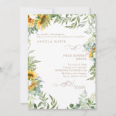 Invitation Mariage Eucalyptus Sunflower Élégance (Devant)