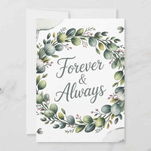 Invitation Mariage Eucalyptus Vert Mint & Sage (Dos)