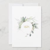 Invitation Mariage Eucalyptus Vert & Or (Dos)