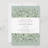 Invitation Mariage Eucalyptus Vert Sage (Devant)