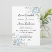 Invitation Mariage Eucalyptus Vert Sage moderne (Debout devant)