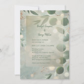 Invitation Mariage Eucalyptus Vert Sage romantique (Devant)