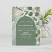 Invitation Mariage Eucalyptus Vert Sage romantique (Debout devant)