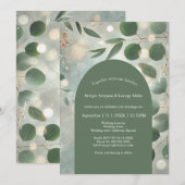 Invitation Mariage Eucalyptus Vert Sage romantique (Devant / Derrière)