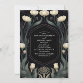 Invitation Mariage européen Floral Art Nouveau (Devant)