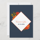 Invitation Mariage/événement Floral de la Marine Orange de Bo (Dos)