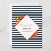 Invitation Mariage/Événement Floral Moderne Bohème Orange Nui (Dos)