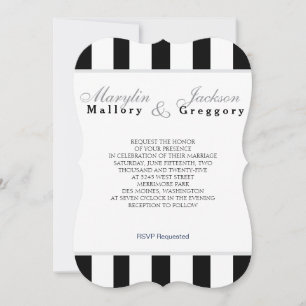 Invitation Mariage Event Classic Marine Bleu & Blancs