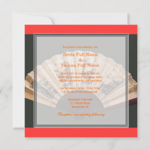 Invitation Mariage éventail en bambou et soie chinois